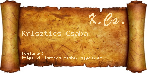 Krisztics Csaba névjegykártya