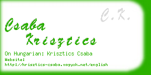 csaba krisztics business card